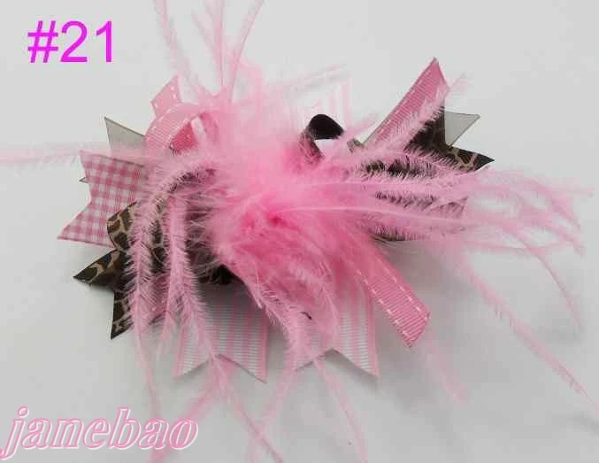 32 шт. модный бутик для девочек банты для волос с перьями Популярные Модные банты для волос