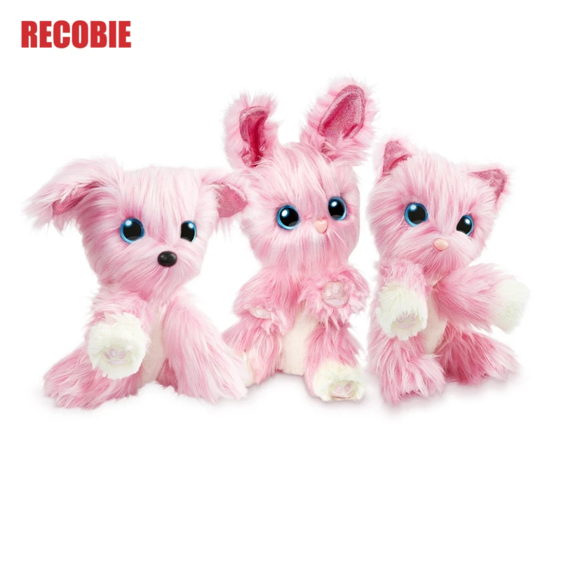 

RECOBIE Scruff Cats Dogs Rabbits Plush Toys Children's Gifts Animals Doll Love Training Toys Lovely Pet for girls