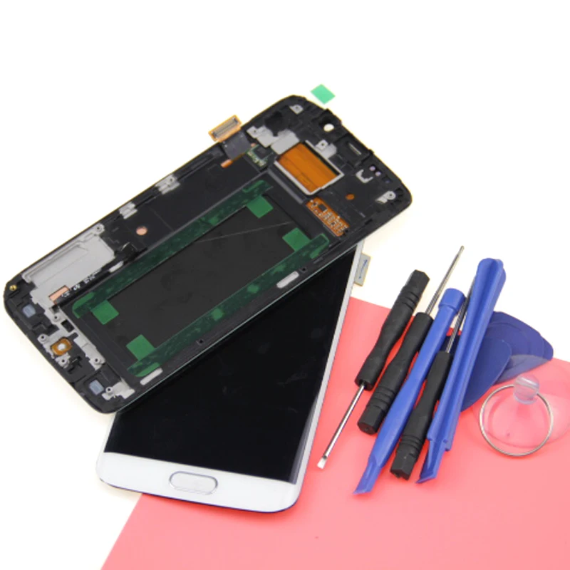 

Replacement Super AMOLED Display For SAMSUNG Galaxy s6 edge G925 G925F G925I LCD Digitizer Assembly with Frame