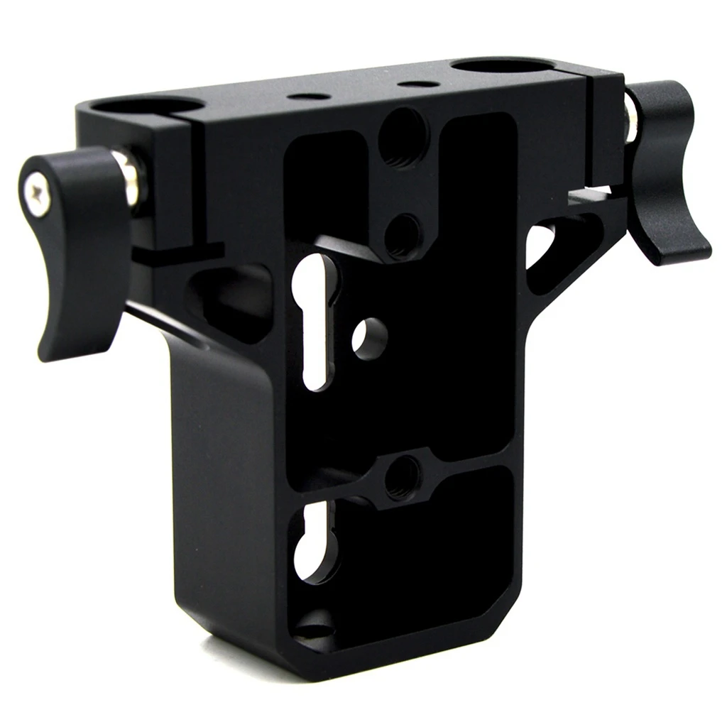 

Multipurpose Camera Base Plate 15mm Baseplate Rod Rail Clamp for DSLR Rig - Black