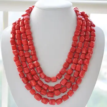

Beautiful Long 70inch 12x14mm red coral NECKLACE