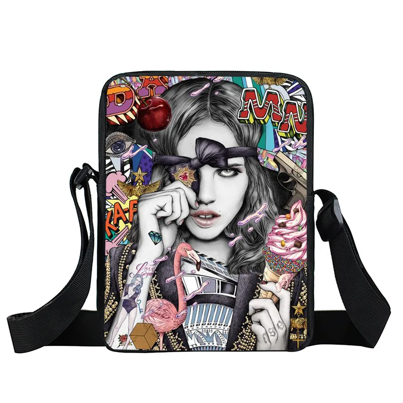 

Punk Women Messenger Bag Kpop Children School Bags Boys Girls 3D Hip Hop Bags Korea Type Crossbody Bags Hot Mini Women Handbags