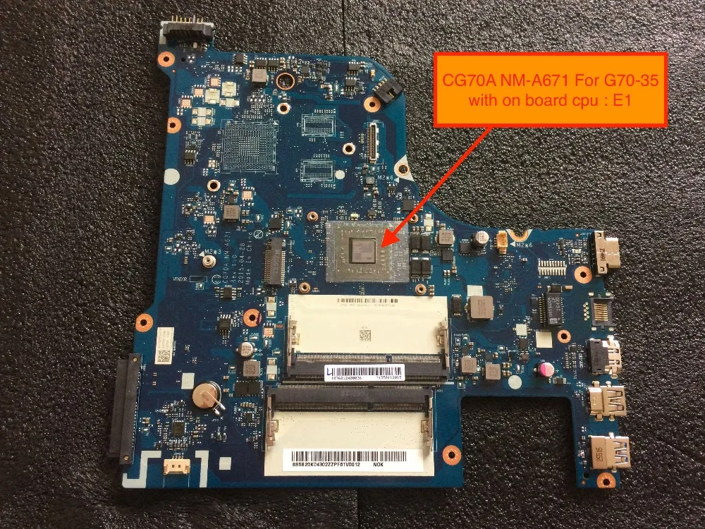 

Free Shipping New for Lenovo G70-35 Notebook Motherboard CG70A NM-A671 main card with AMD E1 on board cpu