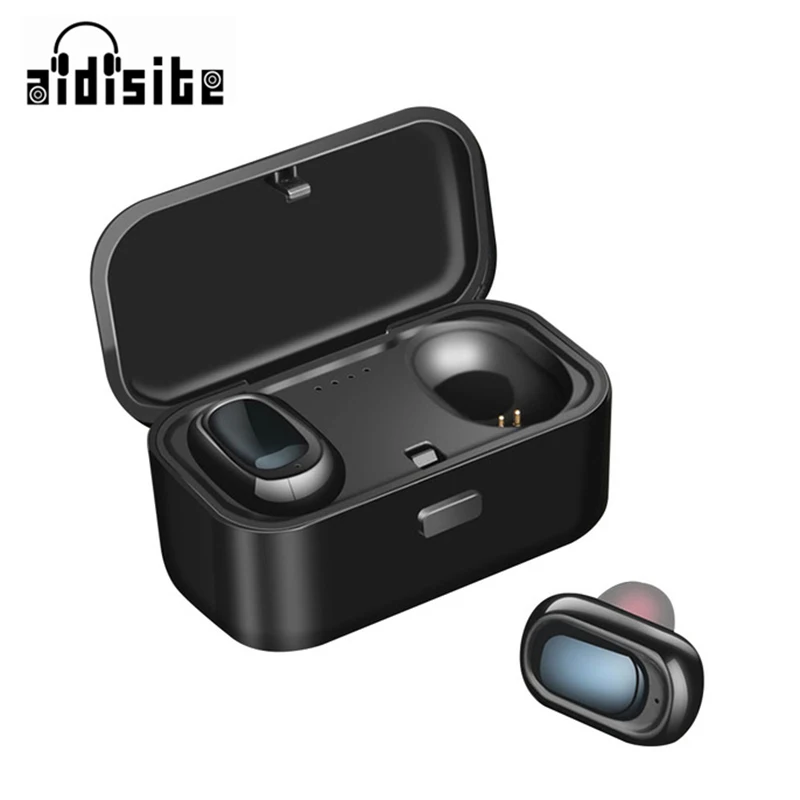

AIDISITE Bluetooth Headset V5.0 TWS Wireless Earphones 3D Stereo Sound Waterproof Earbuds Mic with Charging Box
