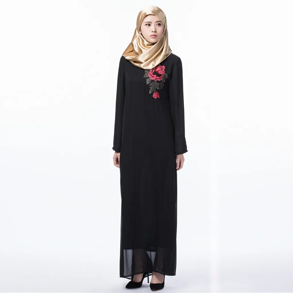 Бархат Абаи Дубай кисточкой Вышивка Дубай Для женщин мусульманских Лонгслив арабское платье Ислам Абая, головной платок платье модный