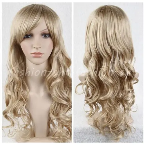 hotSell free shipping ~~~~New Ladies Sexy Long curly Blonde Party Hair Wig |