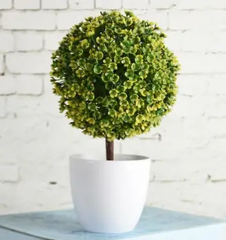 

50pcs hot Welcoming Sakura Emulate Bonsai Simulation Decorative Artificial Flowers Fake Green Pot Plants Ornaments Home Decor