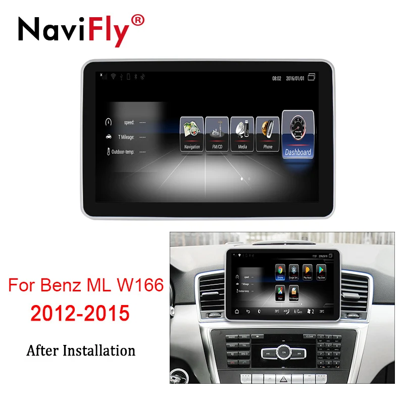 NaviFly 9 ''HD экран автомобильный аудио gps плеер для Benz ML W166 2012- с 3g ram поддержка быстрой работы оригинальная информация об автомобиле