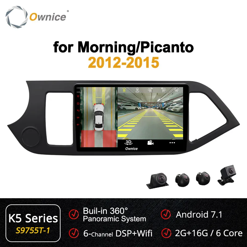 Ownice Android9.0 Octa Core Car DVD Player GPS Navi Stereo for KIA PICANTO MORNING 2012 2013 k3 k5 k6 4G LTE DSP SPDIF - Цвет: S9755-1 K5