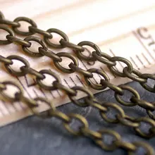 100 м/бронза кабель цепи ссылка Бронзовый цепи 4x3 мм