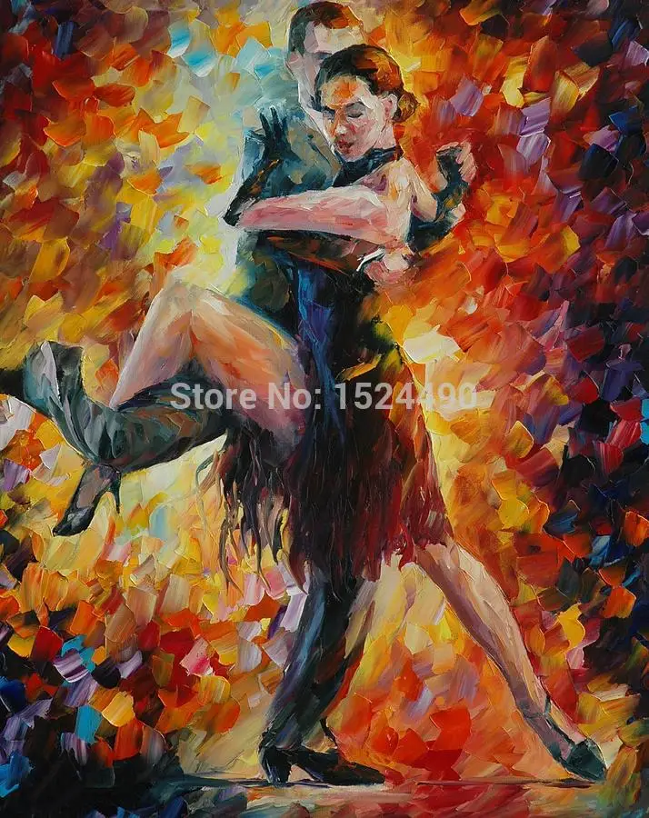 100 Hand Painted Modern Abstract Latin Dance Palette Knife Textured