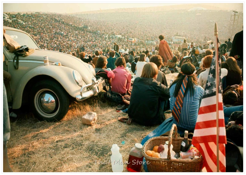 Постер Woodstock для фестиваля рок настенные наклейки с четким изображением
