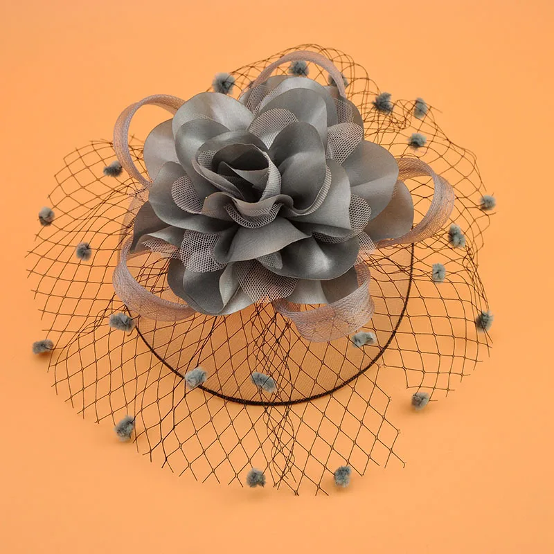 Vintage Bridal Flower Hats Elegant Wedding Accessories Bride Net Hats White Fascinator Women's Formal Occasion