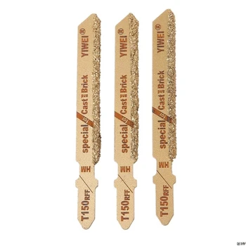 

3pcs 3" T150 Carbide Grain 50 Grit T-Shank Jigsaw Blades Ceramic Tile Cutting Tool New