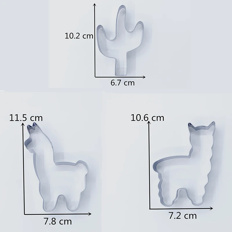 KENIAO кактус Альпака печенья резак для детей день рождения фрезы-3 шт-печенье/помадка/хлеб резак-нержавеющая сталь