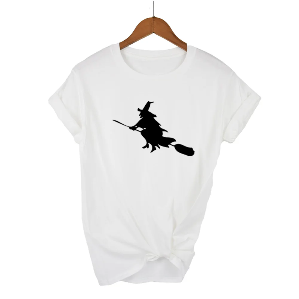 

Witch on The Broom Women T-shirt Cotton Short Sleeves O-neck Funny Graphic Tshirt Lady 2019 Fashion Clothes Summer Tops Hipster