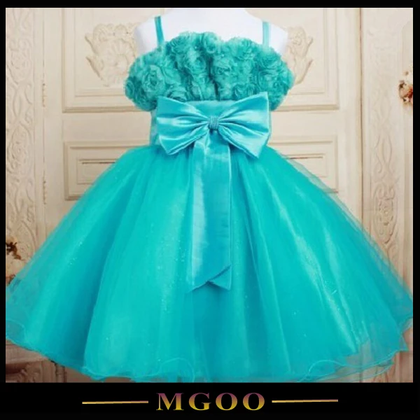 Prom Occasions Baby Girl Strap Party Dresses Flowers Lace Big Bow