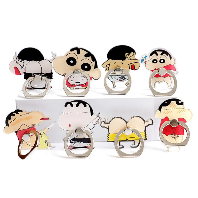 

Crayon Shinchan cartoon smart phone seat ring bracket universal for iphone X 8 7 6s plus 5 millet Samsung note9 car tablet 360