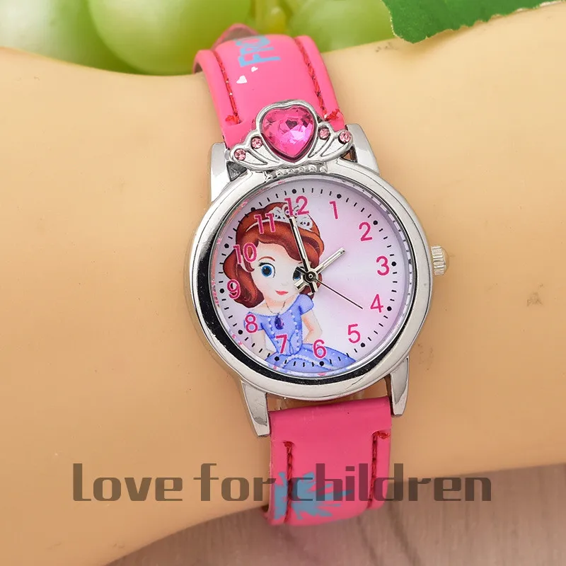 Роскошные детские часы для женщин милые дети мультфильм анна Эльза Принцесса Дети Кварцевые часы средняя школа студент обувь для