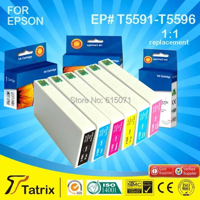 

Free shipping 6PK For Epson T559 Series(T5591-T5596) ink cartridge with chip T-559 series for epson  printers ink cartridge