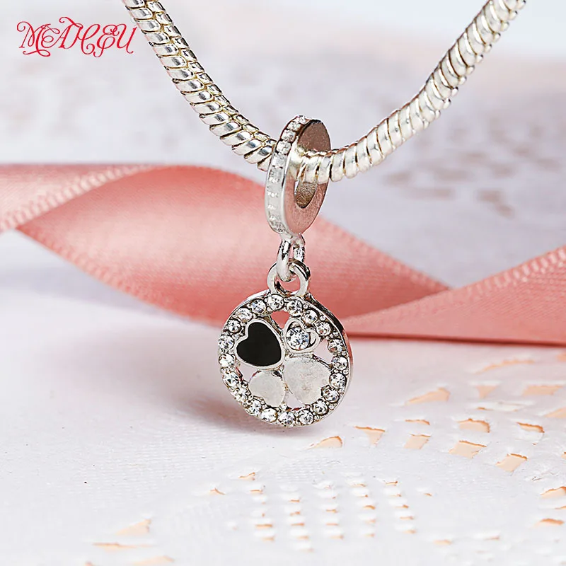 MaHeu Trendy Cute Romantic 8 Color Lucky Clover Ctystal Pendant