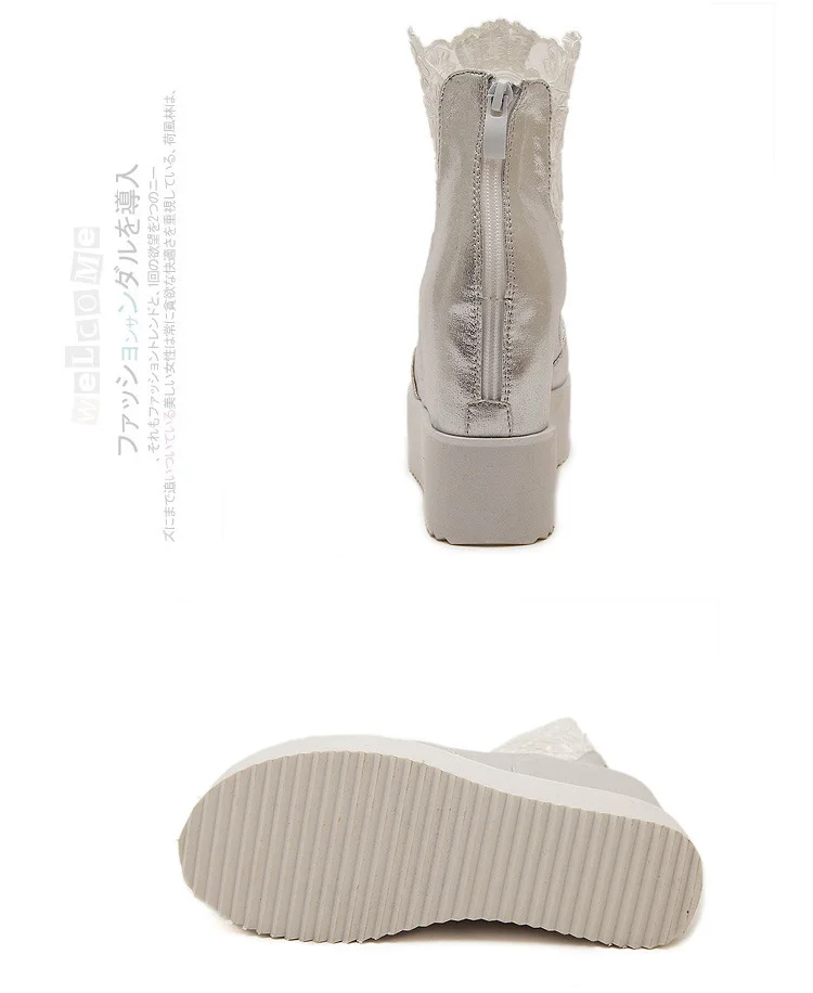 Модные милые туфли на шнуровке в римском стиле женские туфли-лодочки на танкетке белого цвета на платформе туфли на высоком каблуке; Zapatos Plataforma Mujer Encaje; размеры 34-39