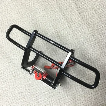 

1Set CNC Aluminum Front Bumper Anti-collision Bar with Electric Winch for Axial scx10-ll RC Cars Modification Parts