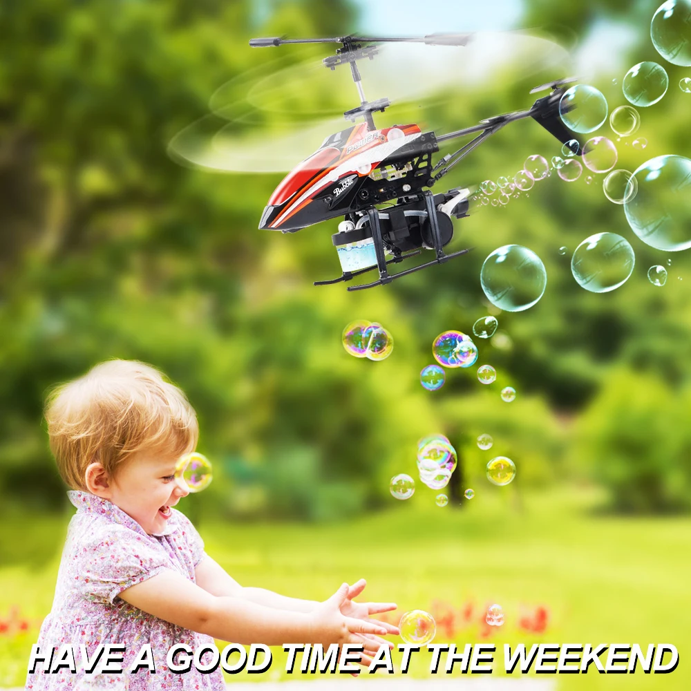 Goede Bubble Rc Helicopter Mini Drone Telecommande 3.5CH Construit Nl Gyroscoop Rtf Rc Vliegtuig Kids Control Remote Shoot Water Drone