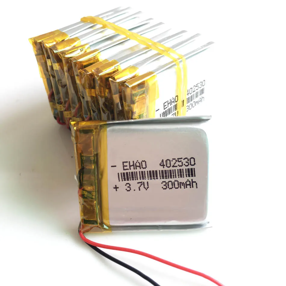 2PCS 3.7V 300mAh 1.11Wh Li Battery 402530 JST 3Pin JST-SH 1.0mm For GPS Dash Cam