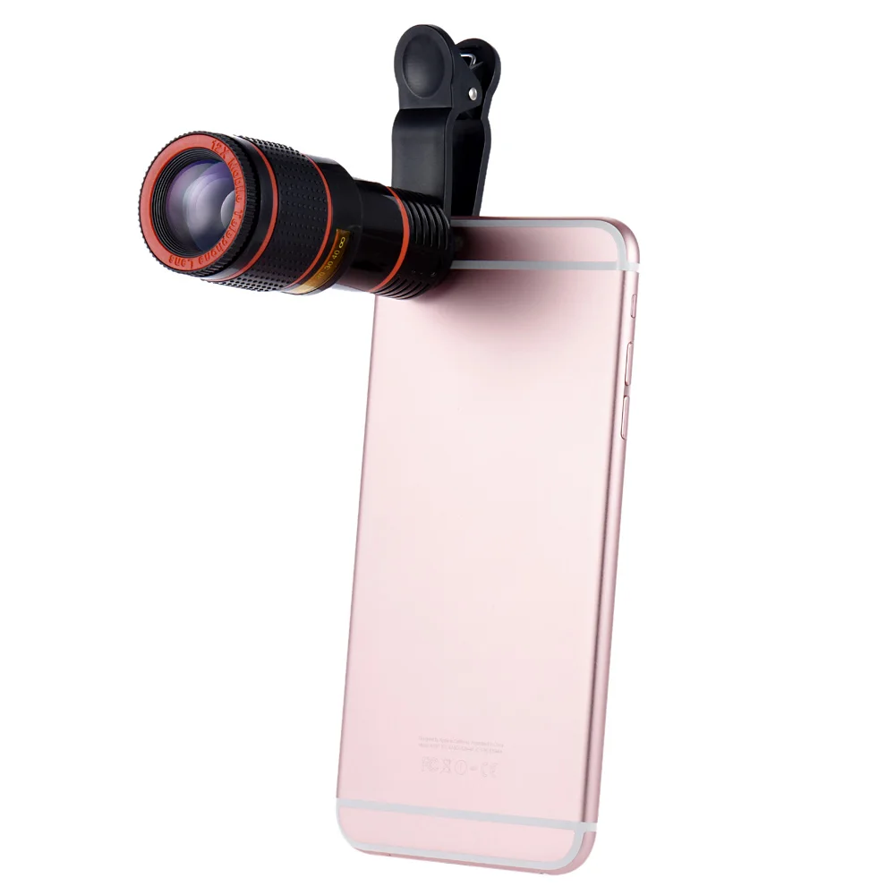Для iPhone 7 6 S плюс samsung S7 S6 край Xiaomi huawei 12X зум Объективы для телефонов Clip-on телескоп Камера объектив Универсальный