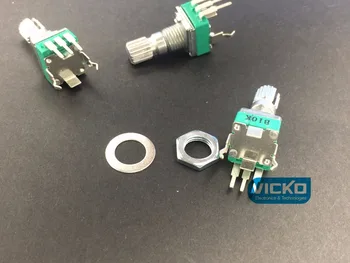 

[VK] Precision adjustable potentiometer R09-type R09 RK09 B10K b100k 15MM vertical curved foot single 15mm flower axis switch