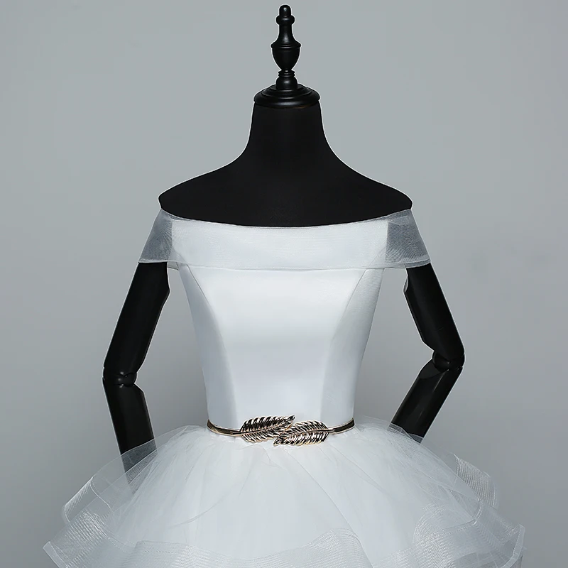 Модные многоуровневые Свадебные платья размера плюс с вырезом лодочкой и коротким рукавом дешевые белые платья с открытыми плечами на заказ Vestidos De Novia