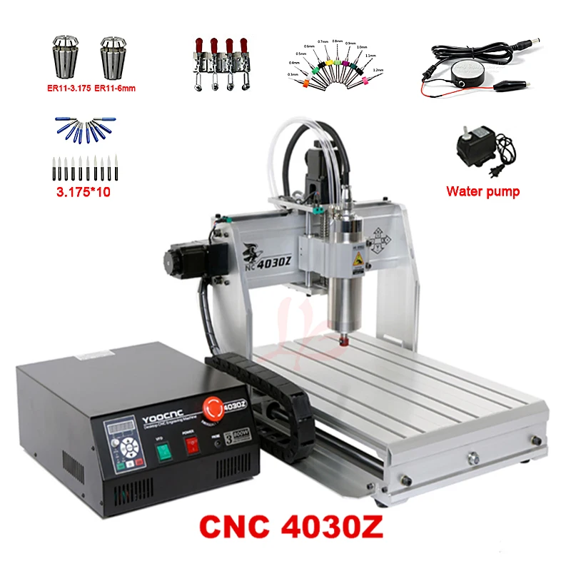 DIY CNC router machine 3040 3Axis 800W hobby woodworking lathe mach3