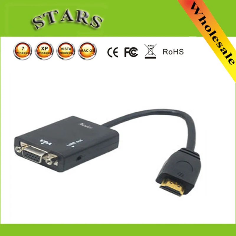 

HDMI Male to VGA Female extension cable Adapter Converter Cable with Audio Output for PC HDTV Projector 1080P