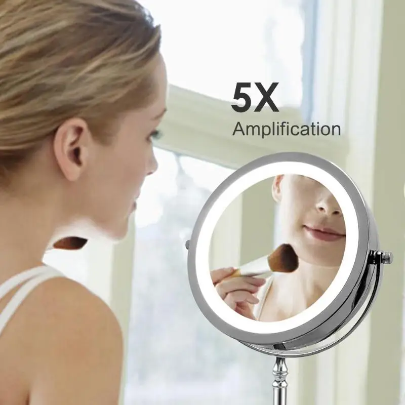 

22 Light LED Touch Screen Makeup Mirror 10x Desktop Countertop Magnification Dual Sided LED 360 Degree Rotating