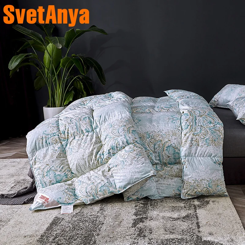

Svetanya luxury Duck Feather Duvet Winter Quilt Cotton Printed Throws Blanket Twin Full Queen King Size Comforter