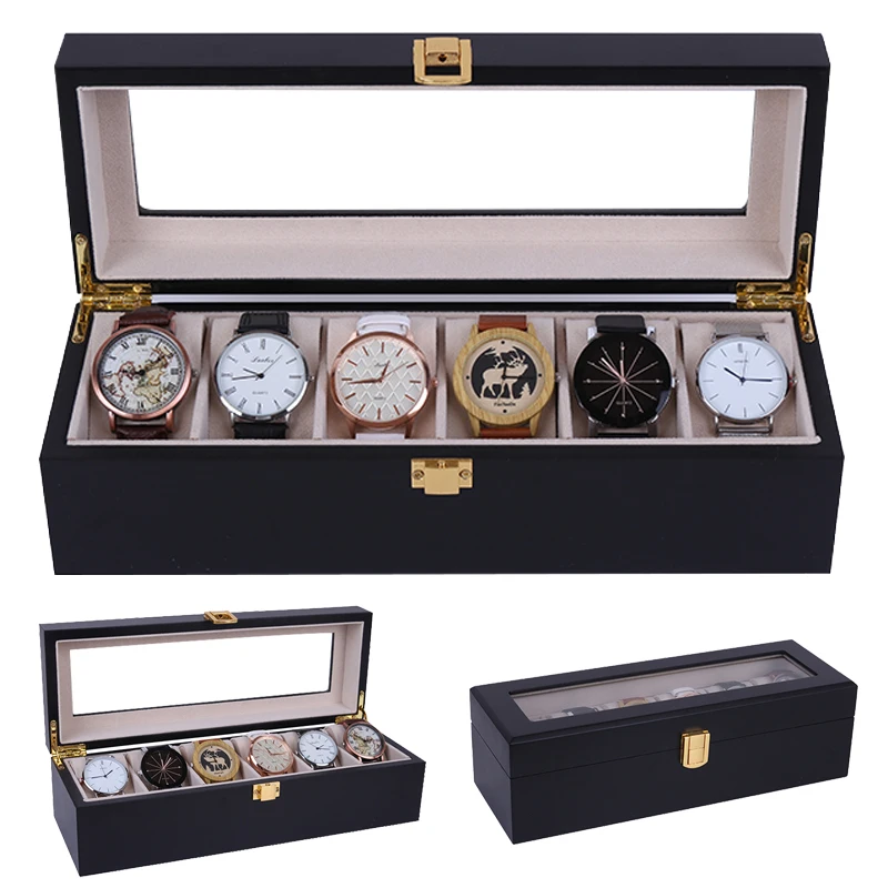 

6 Grids Handmade Wood Watch Box Wood Clock Box Watch Case Time Box for Watch Holding