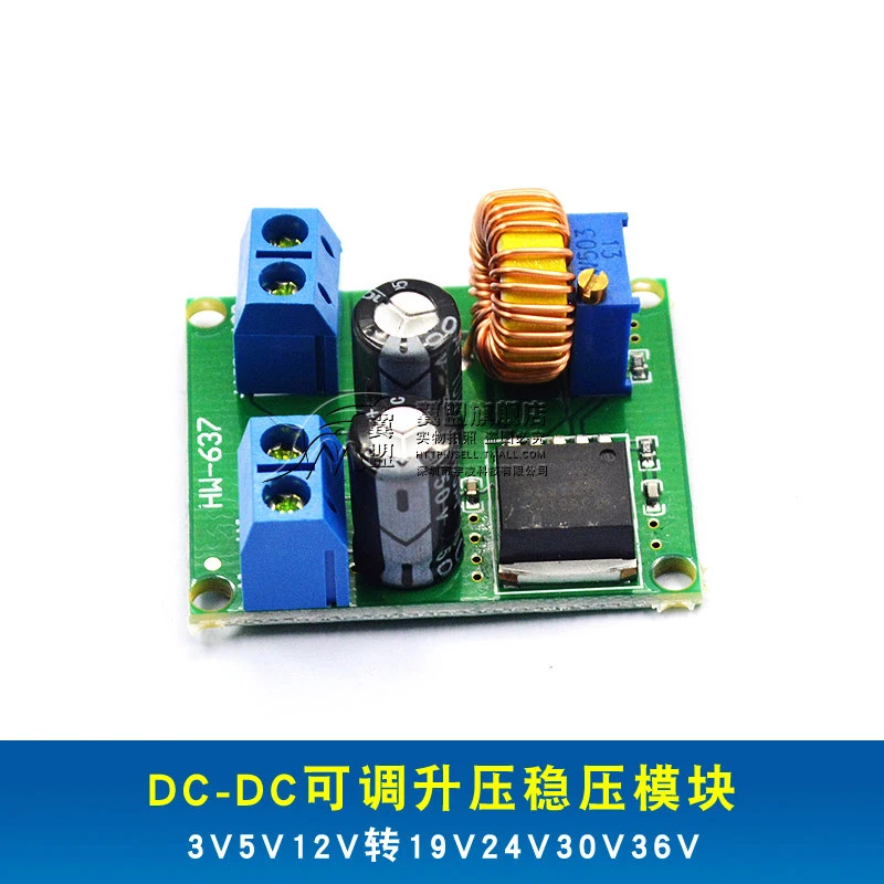 

Automatic step-up step-down Dc-Dc Adjustable Converter Power Supply Module 3V5V12V to 19V24V30V36V
