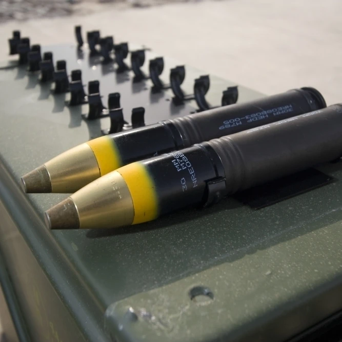 Apache M230mm chain gun round Poster Print (34 x 22)