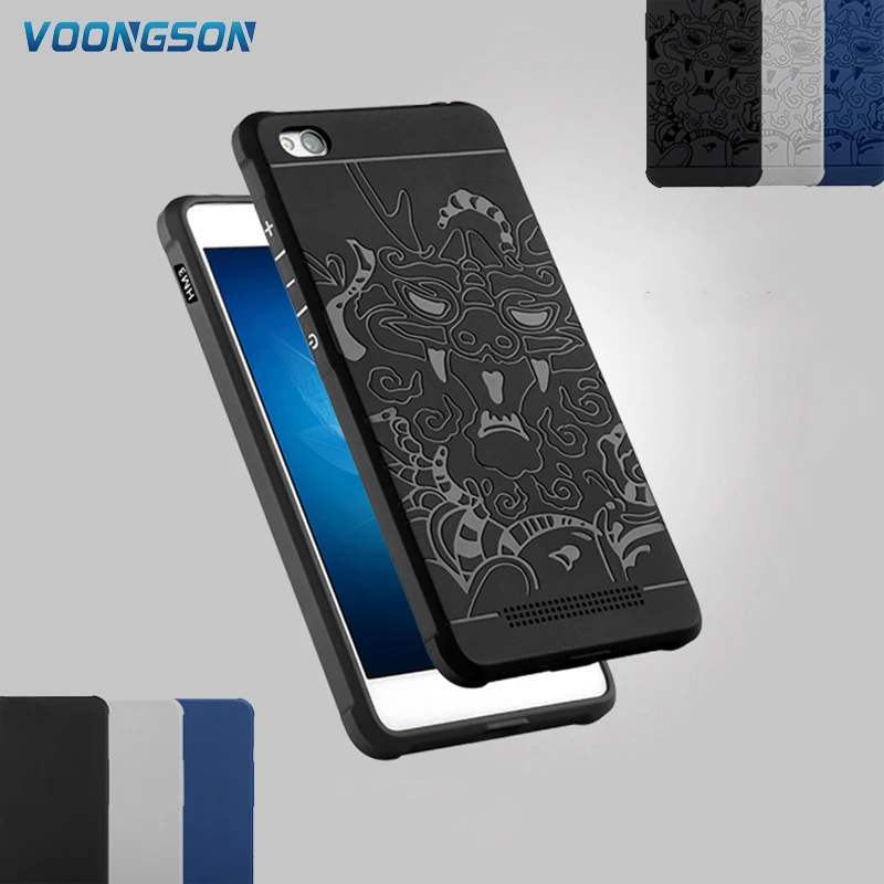 

VOONGSON For Xiaomi Redmi 3 Case 5.0inch Soft Silicone Back Cover Shockproof Rubber Armor 3D Dragon Phone Bags For Redmi3 Cases