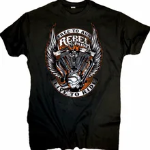 Модная черная футболка с коротким рукавом, повседневная мужская одежда, Байкерский стиль, Rebel& Pride Chopper Bobber OldSchool V2, футболка для близнецов