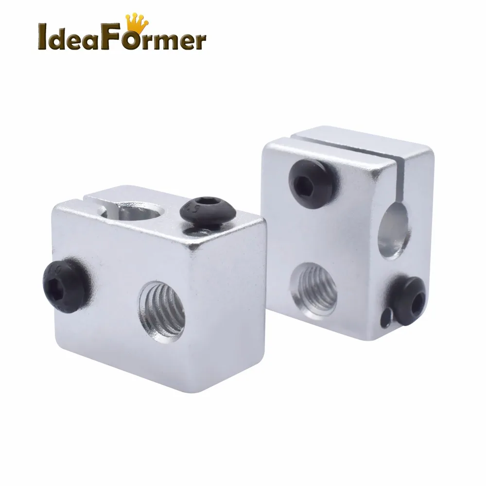 

2pcs 3D printer Aluminium Heat Block V6 J-head RepRap Makerbot MK7 or MK8 kossel and prusa i3 Extruder