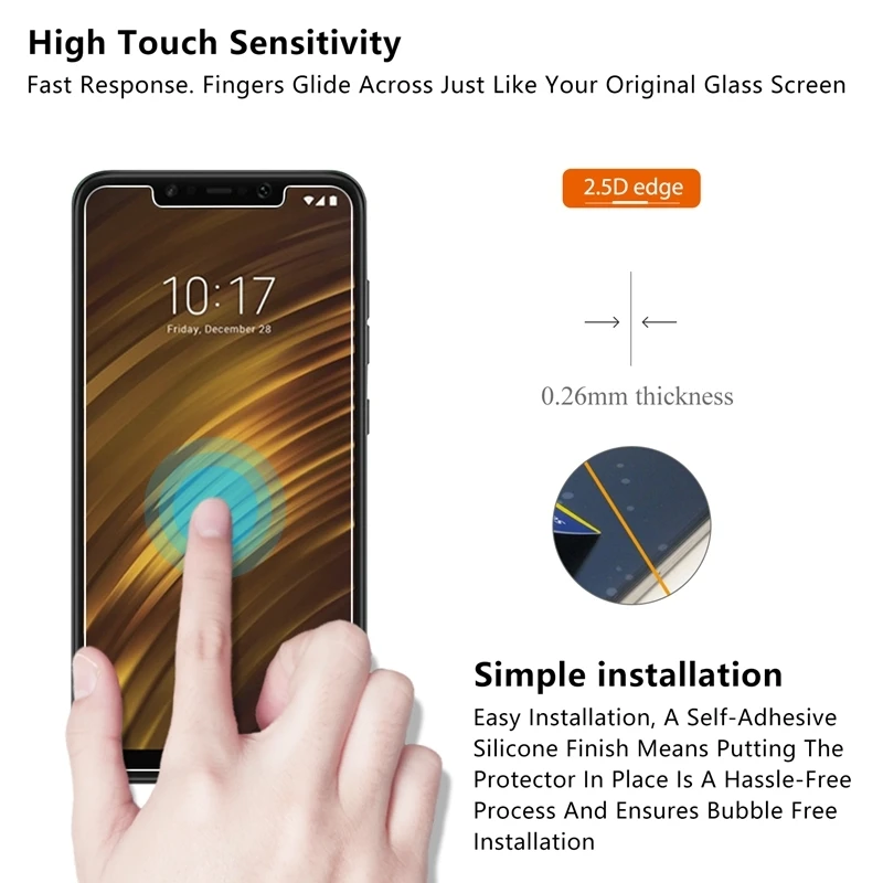 9H закаленное стекло для Xiaomi Pocophone F1 POCO F1 1F защита экрана из закаленного стекла для Pocophone F1 6,81 дюймовая защитная пленка