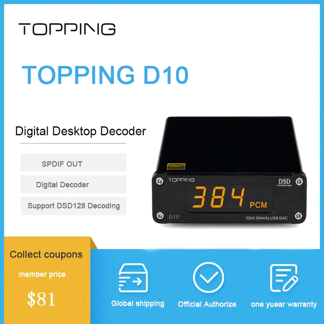 Topping D10 usb dac dac audio usb xmos xu208 es9038q2m spdif out dac audio hifi Decoder Amplifier Coaxial Optical out Support