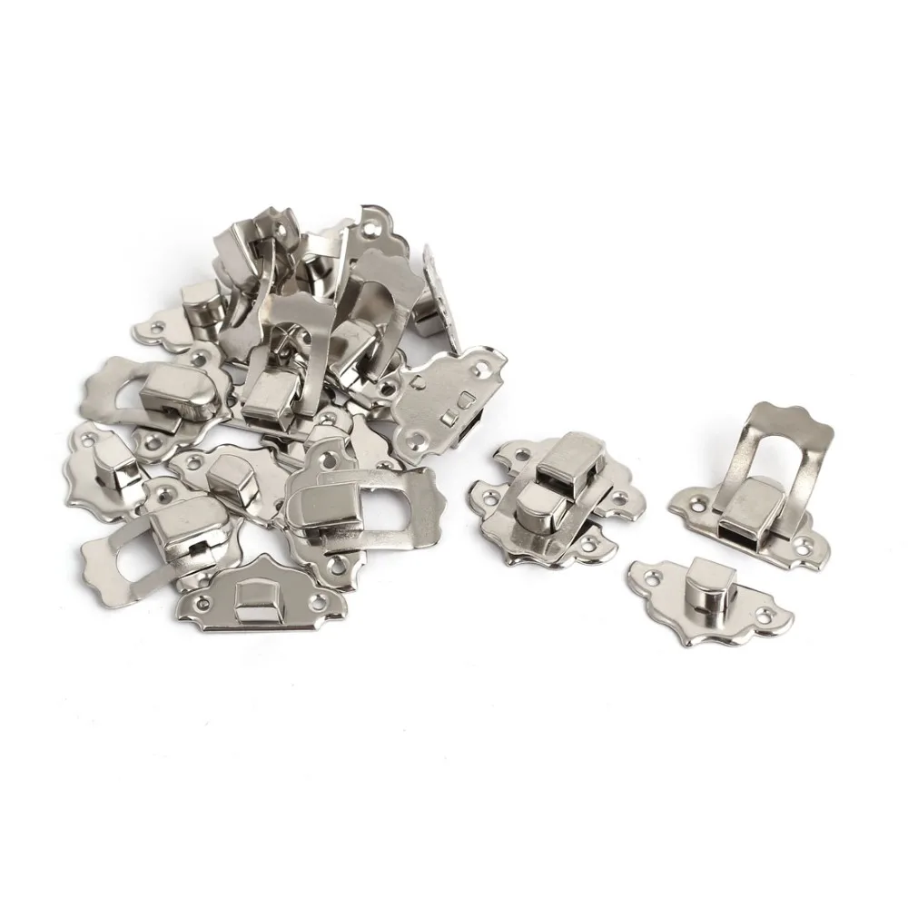 

uxcell Toolbox Jewelry Gift Box Case Metal Clasp Hasp Latch Catch Silver Tone 10pcs