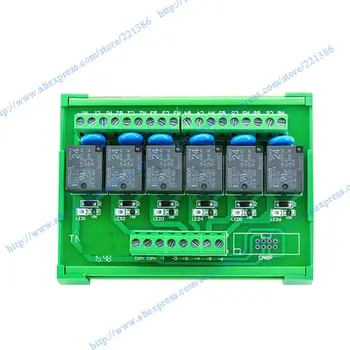 

6 channel 5V 10A Omron relay module driver board output amplifier PLC board Interface Relay Module 5VDC DIN Rail Panel Mount PNP