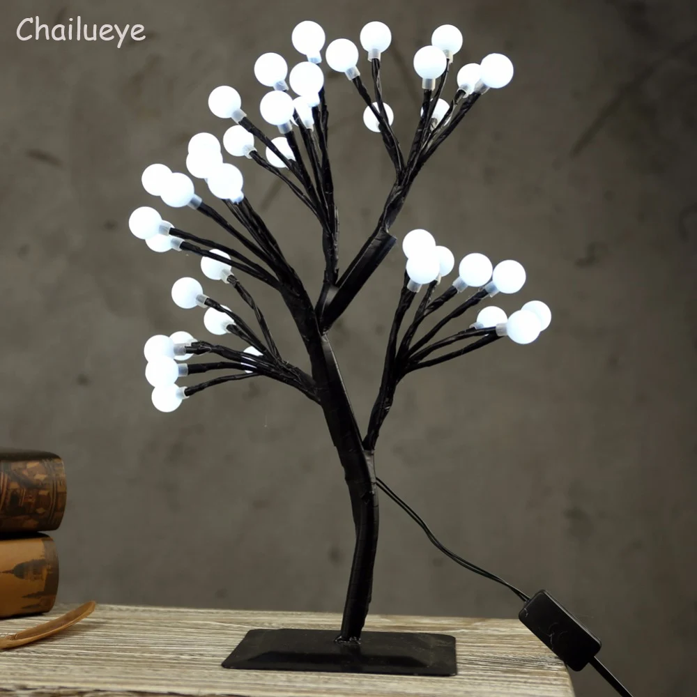 

Luminarias LED Cherry Blossom Tree Light Ball Table Lamps Night light for Home Indoor Bedroom Wedding Christmas Party Decoration