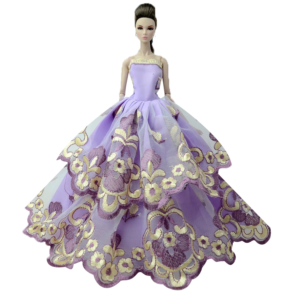 

NK One Pcs 2019 Princess Wedding Dress Noble Party Gown For Barbie Doll Fashion Design Outfit Best Gift For Girl' Doll 011G