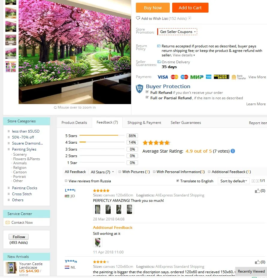 Romântico sakura árvores diamante bordado, paisagem, 5d