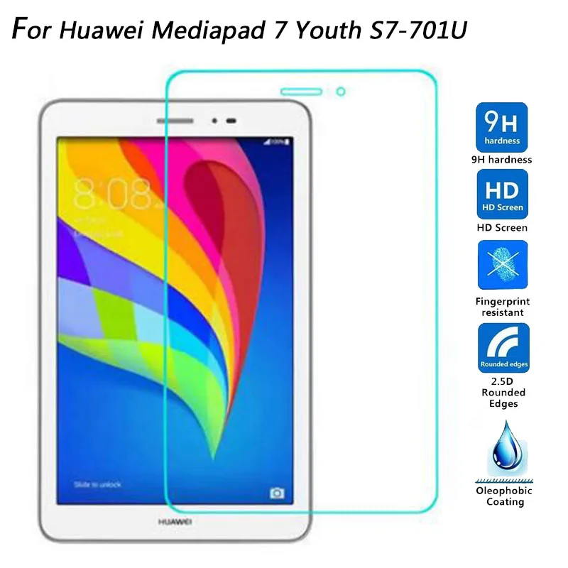 9H Tempered Glass Explosion-proof Screen Protector For Huawei MediaPad 7 Youth S7-701 S7-701u S7-701w Tablet Protective Film | Мобильные